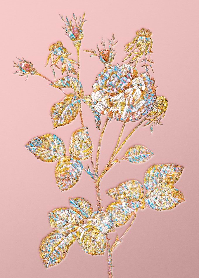 Gold Rainbow Mosaic Flower