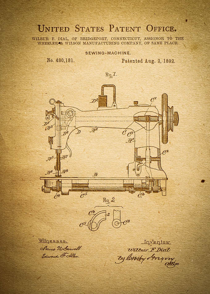 Sewing Machine Patent