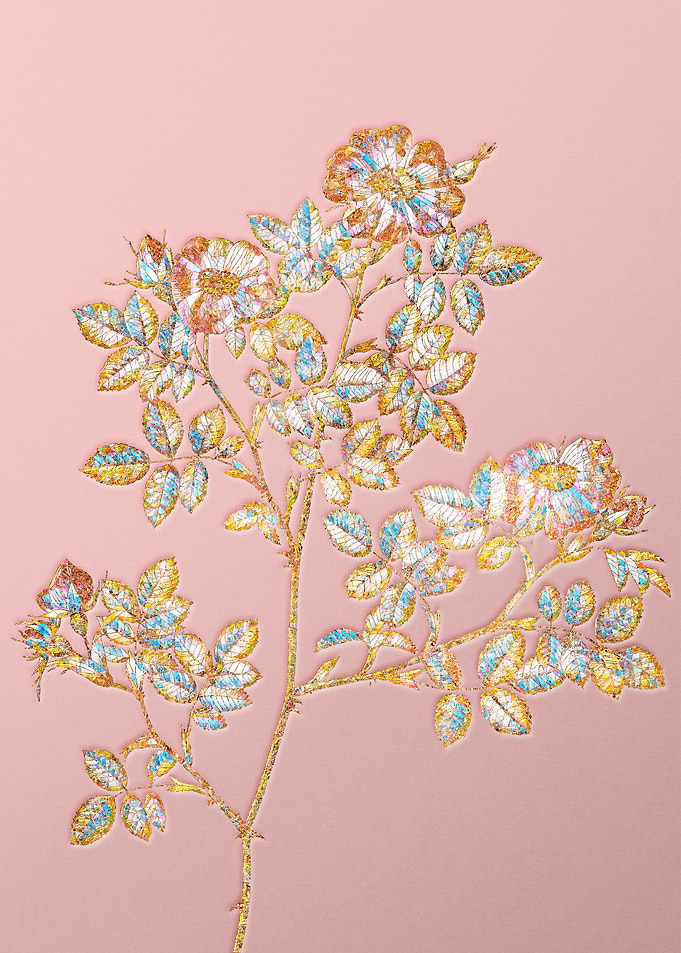 Pink Crystal Mosaic Flower