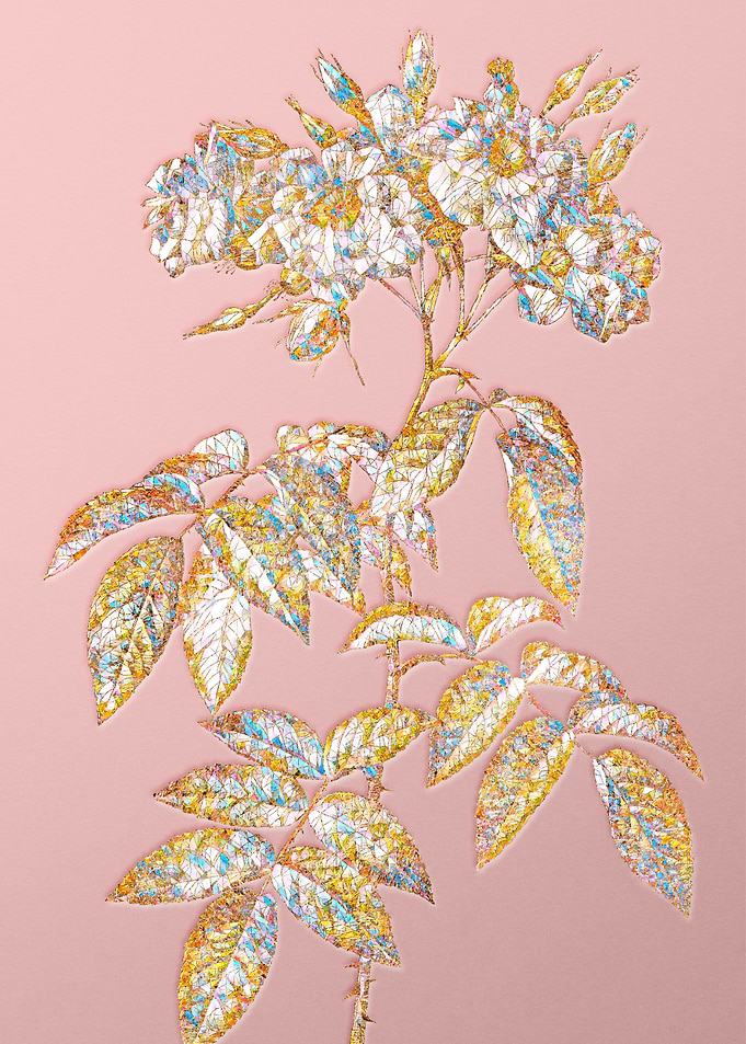 Gold Rainbow Mosaic Flower