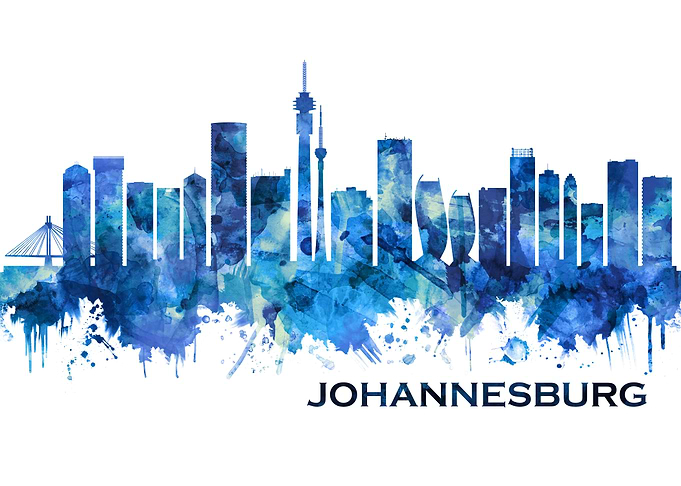 Johannesburg Skyline Blue