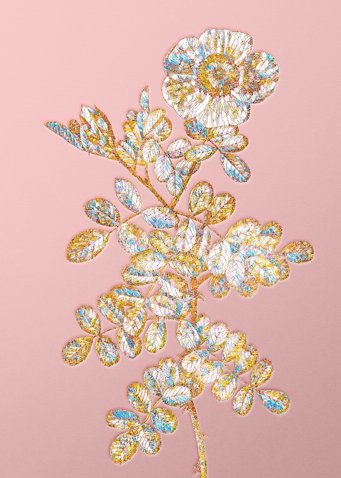 Gold Rainbow Mosaic Flower