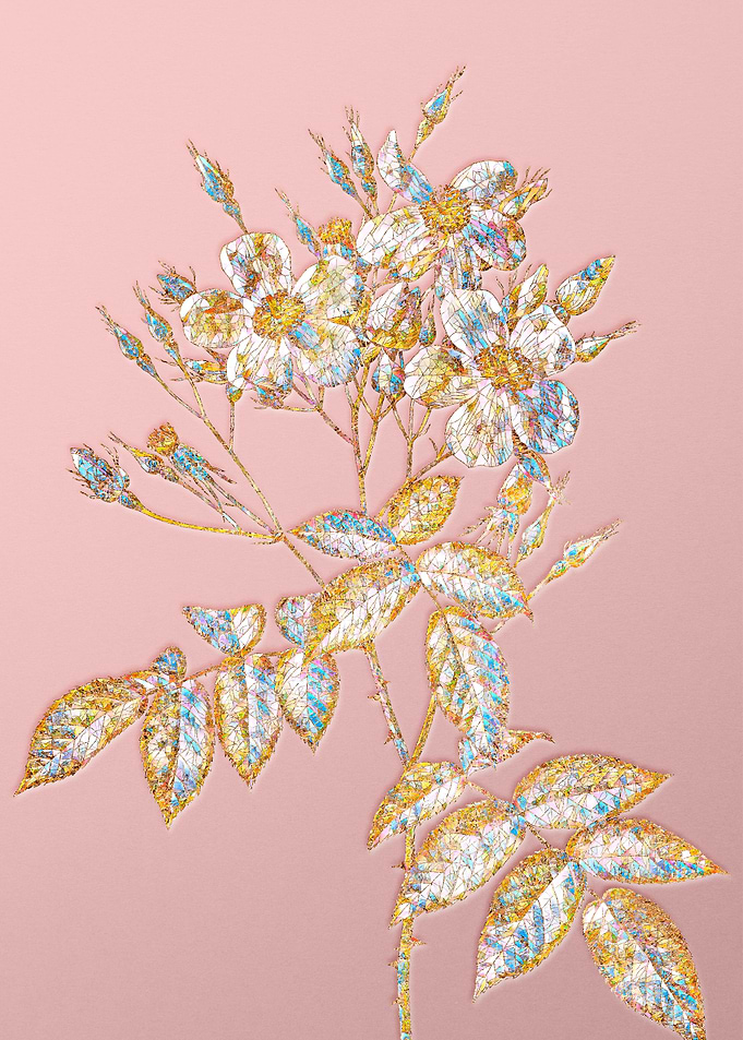 Gold Rainbow Mosaic Flower