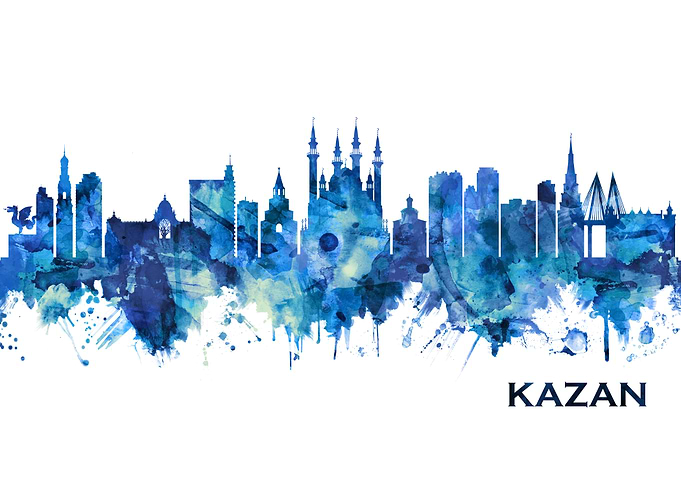 Kazan Russia Skyline Blue