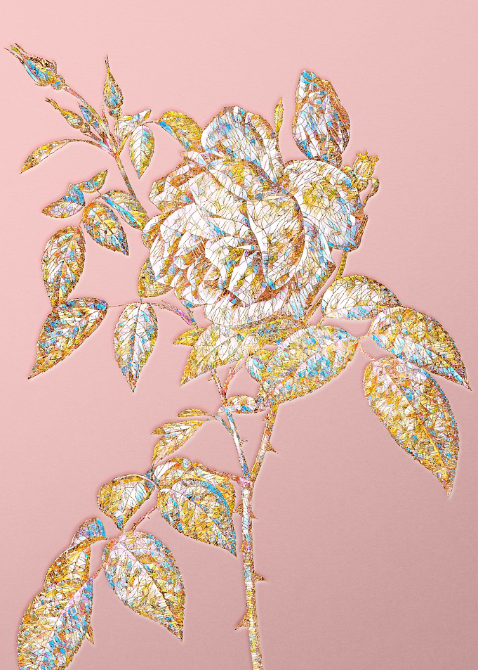 Pink Rainbow Mosaic Flower