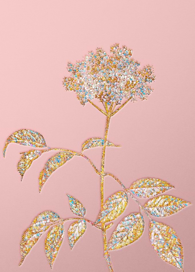 Pink Rainbow Mosaic Flower