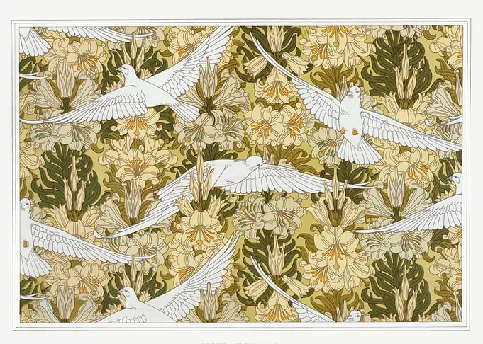Doves and lilies