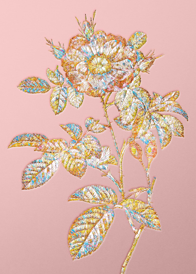 Pink Crystal Mosaic Flower