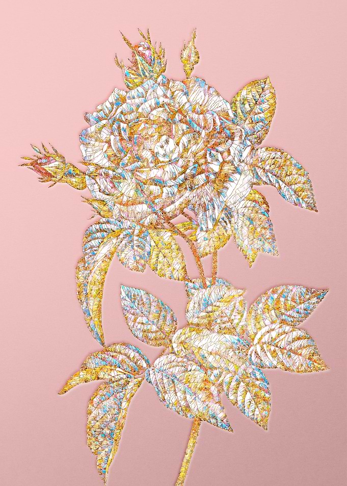 Gold Rainbow Mosaic Flower