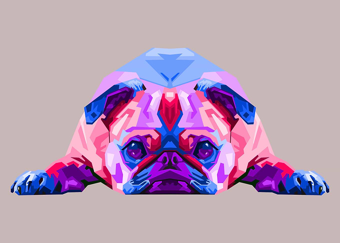 colorful baby dog abstract