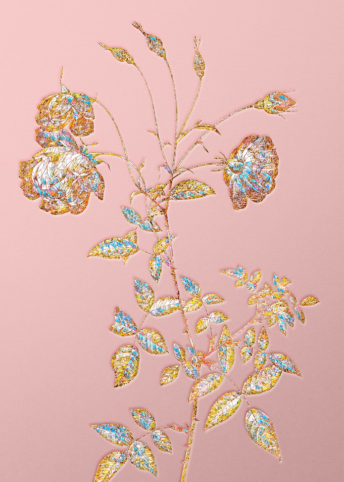 Pink Crystal Mosaic Flower