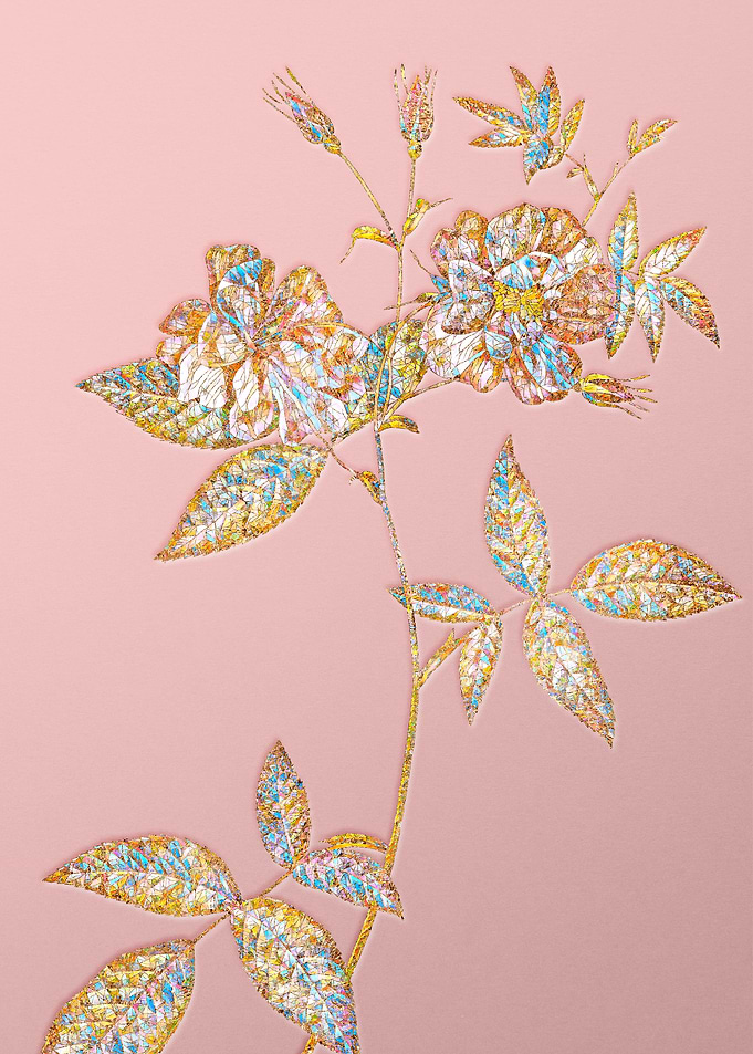 Pink Rainbow Mosaic Flower