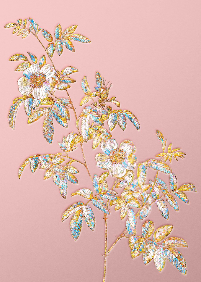 Gold Rainbow Mosaic Flower