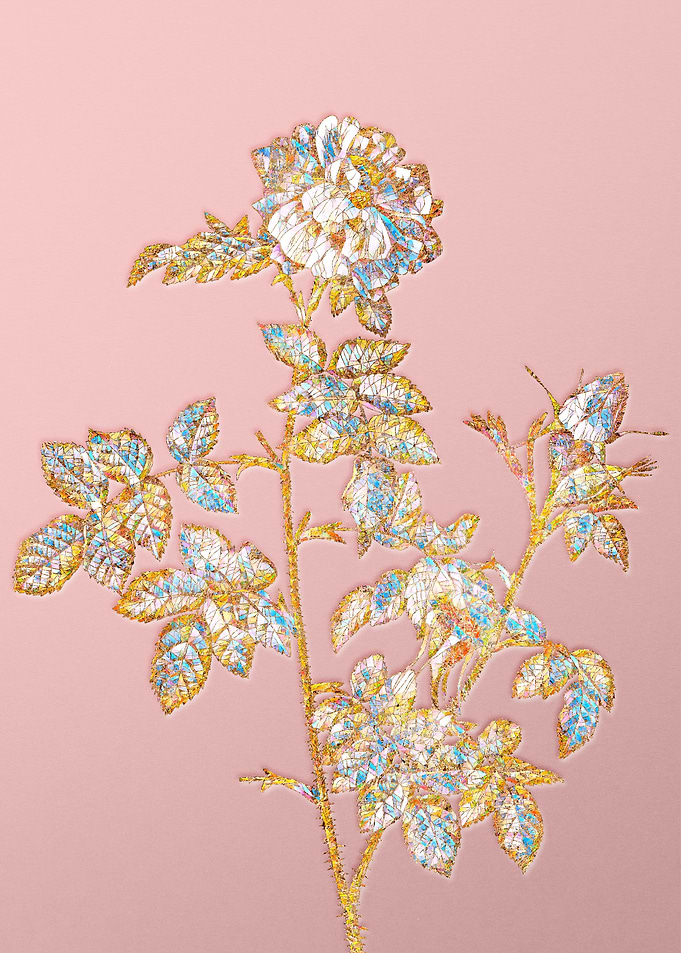 Pink Crystal Mosaic Flower