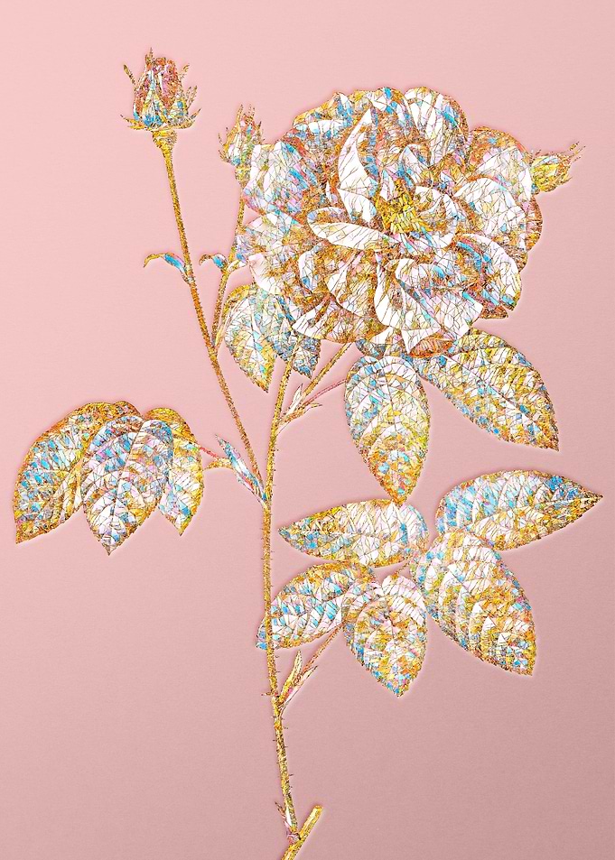 Pink Rainbow Mosaic Flower