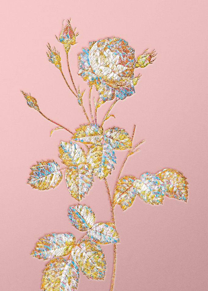 Pink Crystal Mosaic Flower