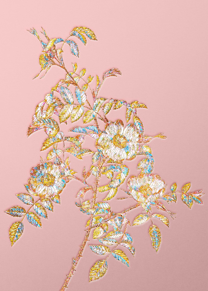 Pink Crystal Mosaic Flower