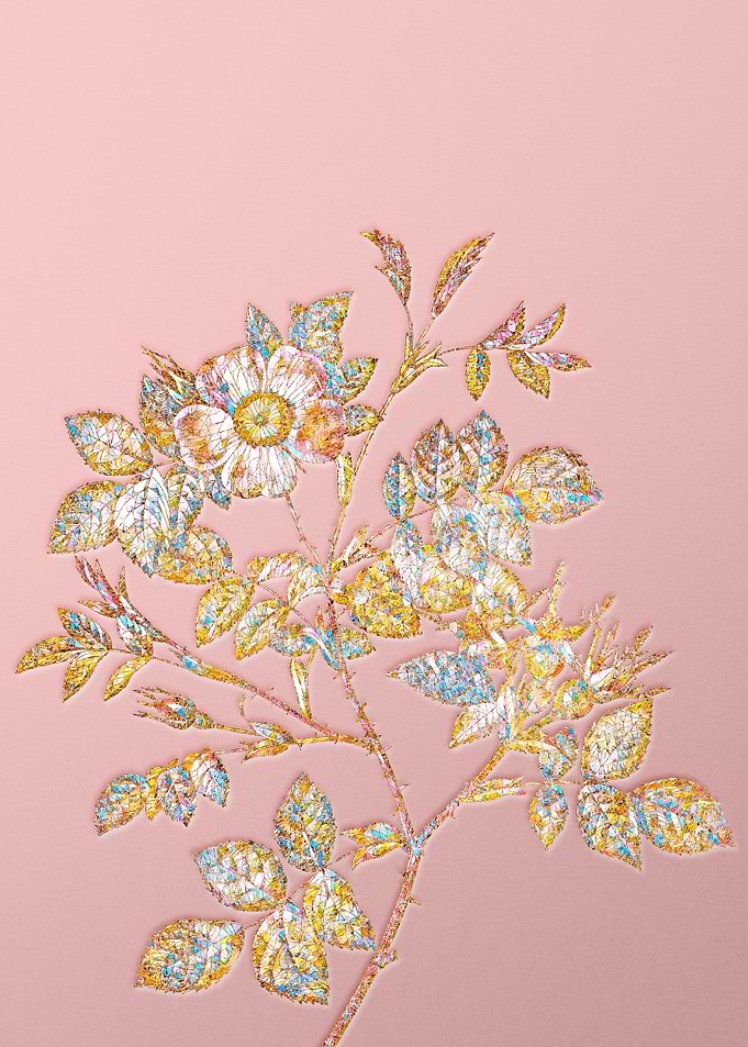Gold Rainbow Mosaic Flower