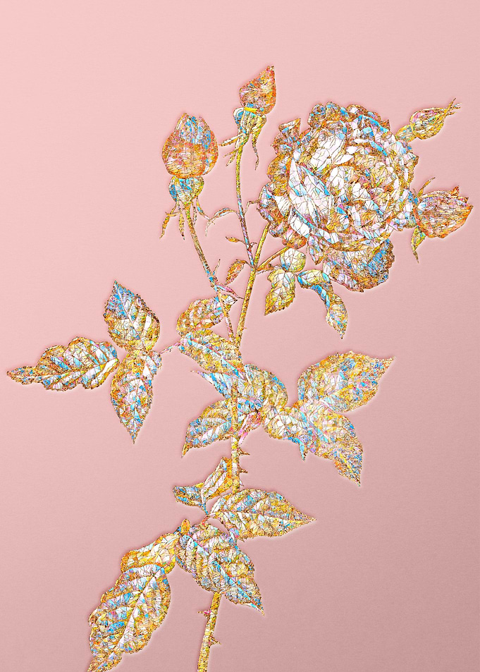 Pink Crystal Mosaic Flower