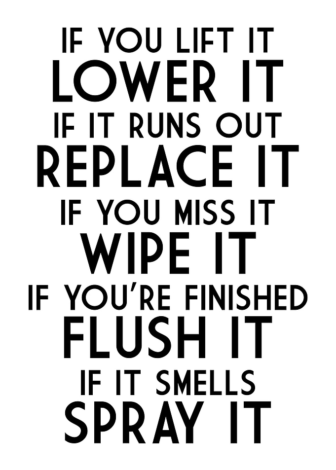 Funny Bathroom Rules White
