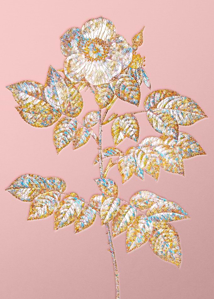 Pink Rainbow Mosaic Flower
