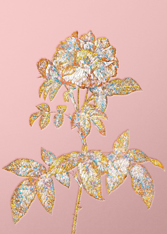 Pink Crystal Mosaic Flower