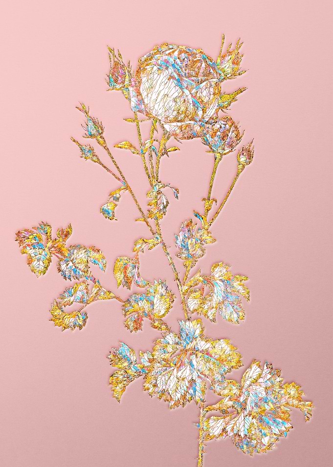 Gold Rainbow Mosaic Flower