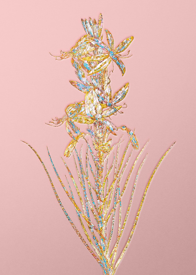 Pink Crystal Mosaic Flower