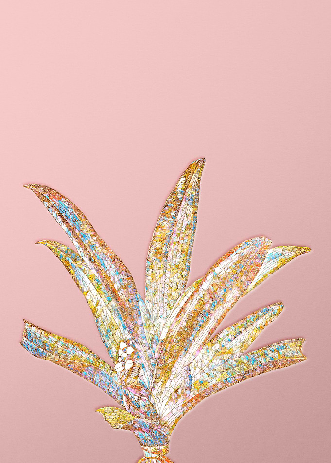 Gold Crystal Mosaic Flower