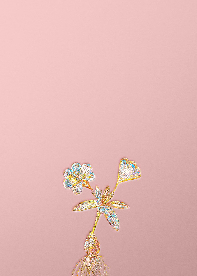 Gold Rainbow Mosaic Flower