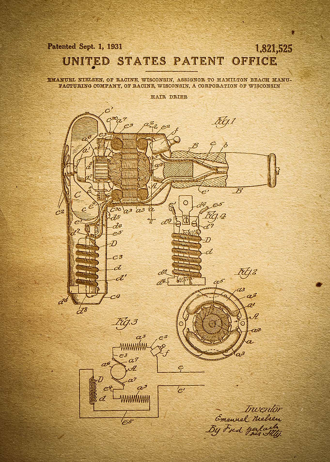 Hair Dryer Patent 1931
