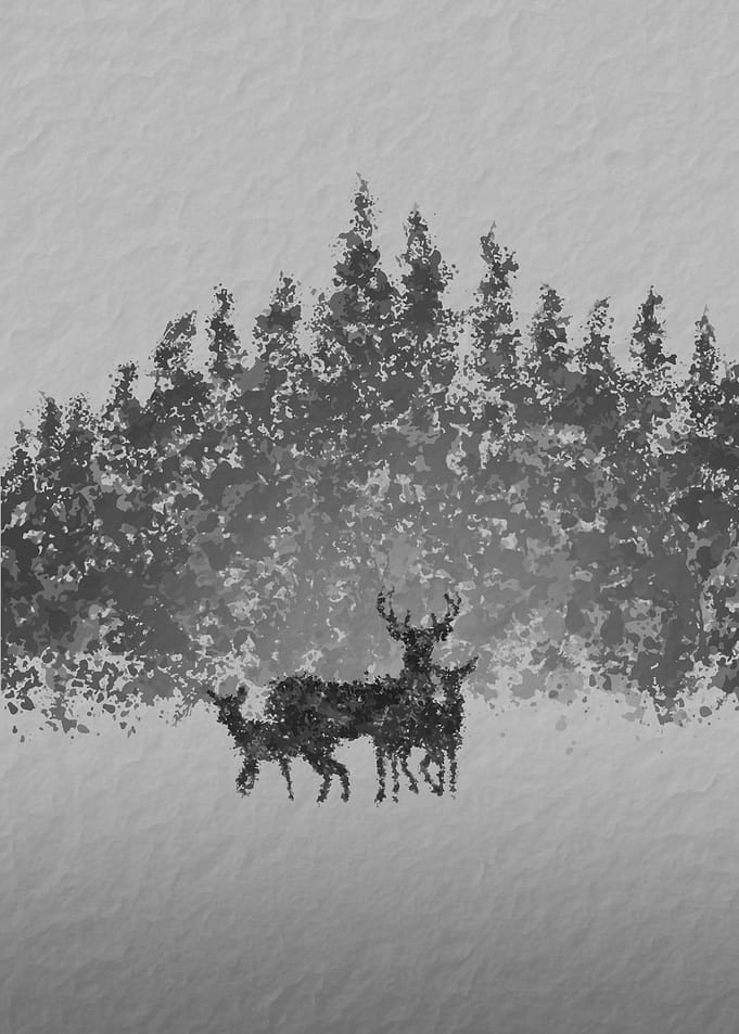 Stag and his does
