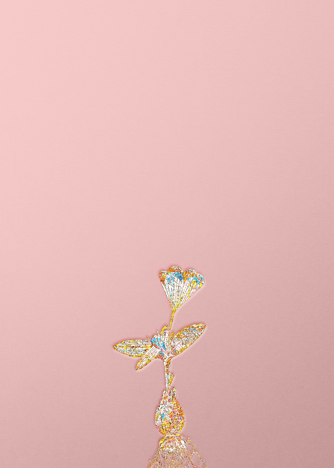 Gold Rainbow Mosaic Flower