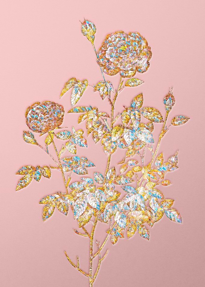 Gold Rainbow Mosaic Flower