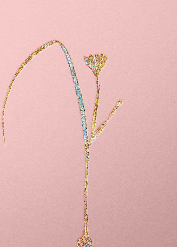 Gold Rainbow Mosaic Flower