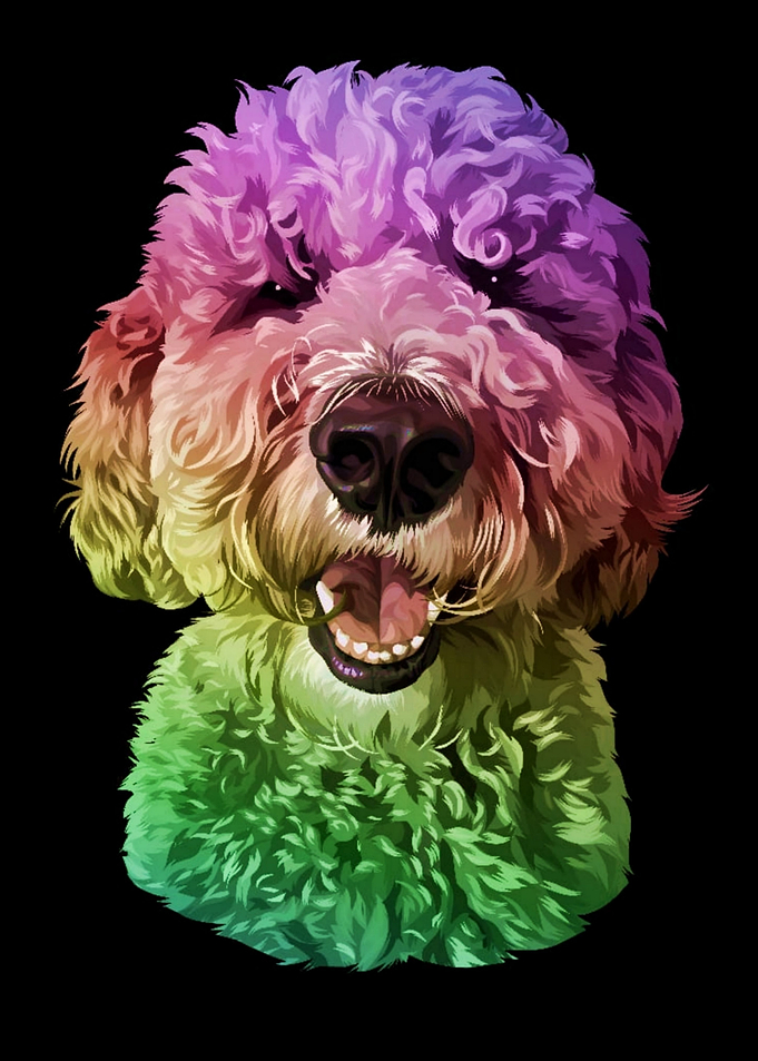 The Rainbow Dog Vector