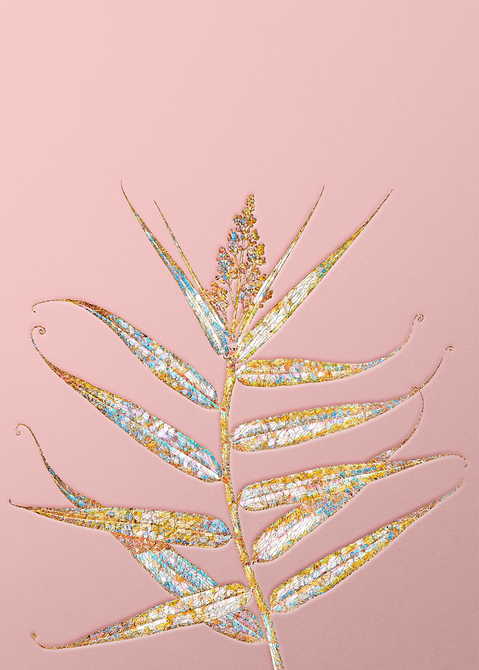 Gold Rainbow Mosaic Flower