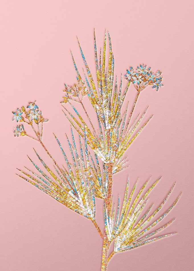 Gold Crystal Mosaic Flower
