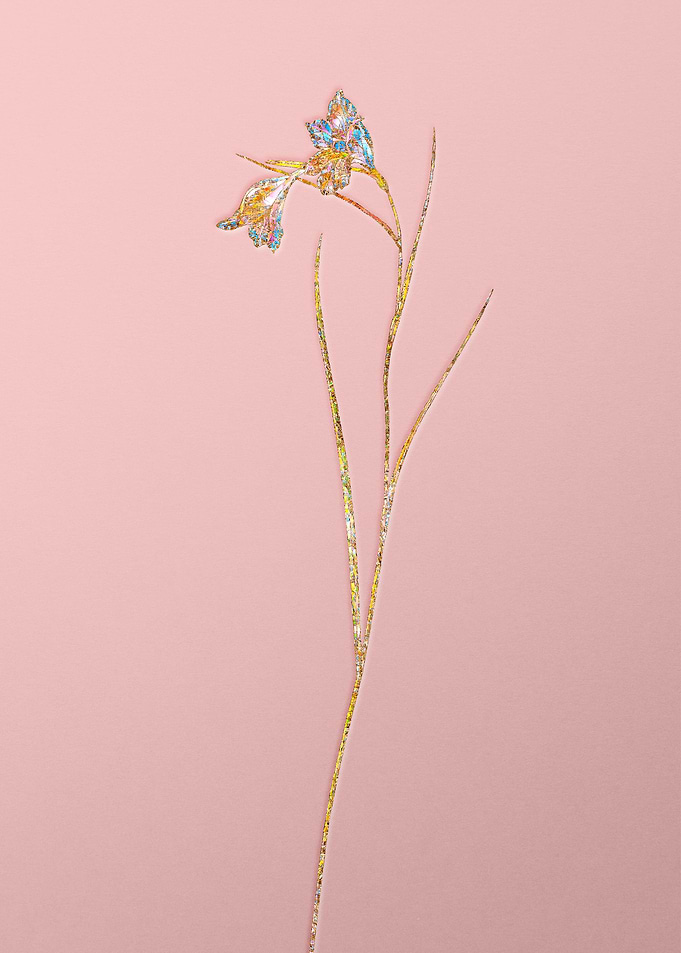 Gold Crystal Mosaic Flower