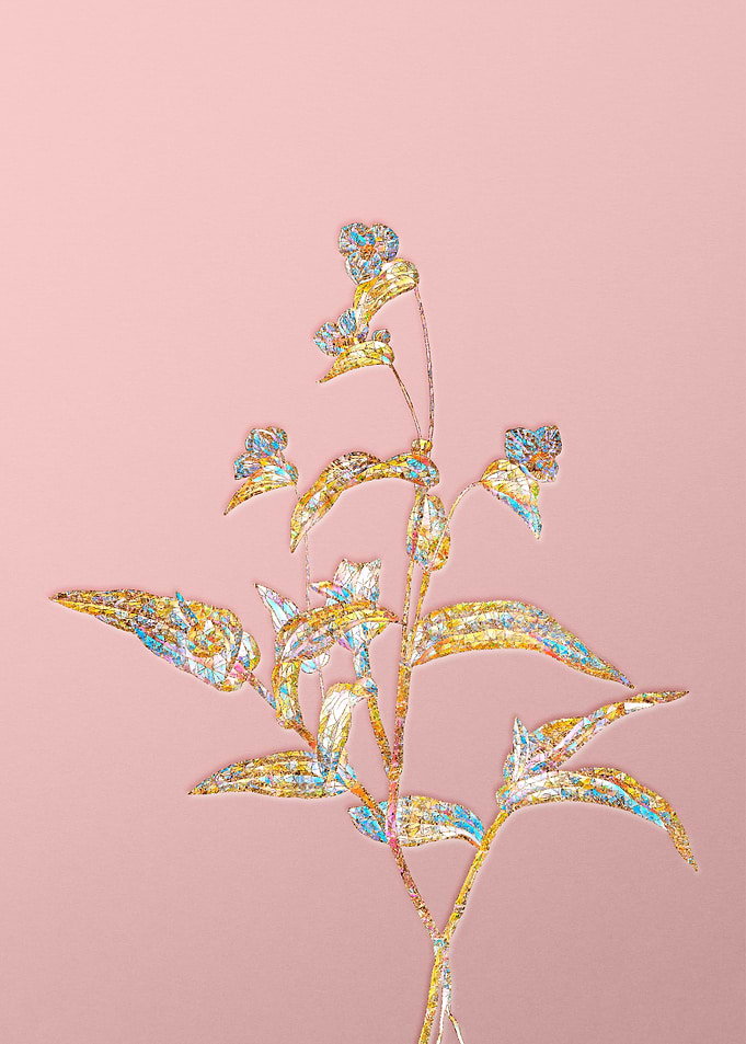 Gold Crystal Mosaic Flower
