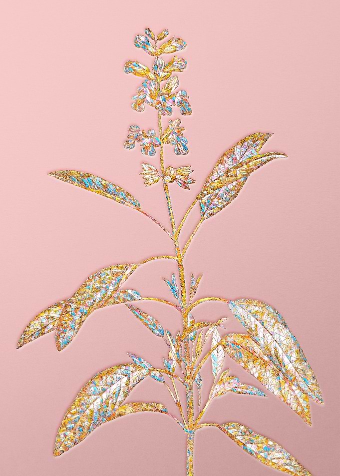 Pink Crystal Mosaic Flower