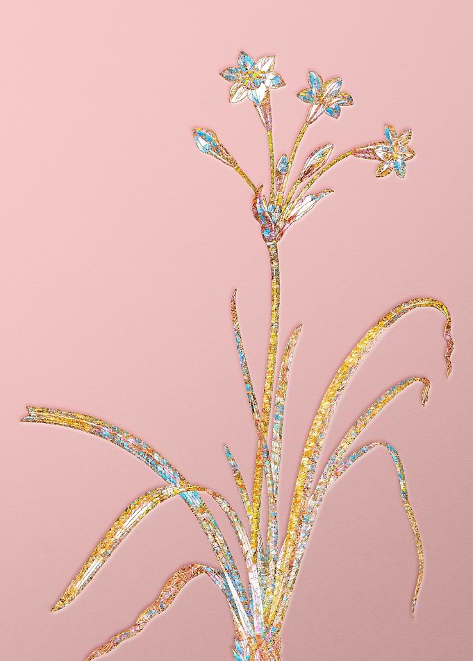 Gold Crystal Mosaic Flower