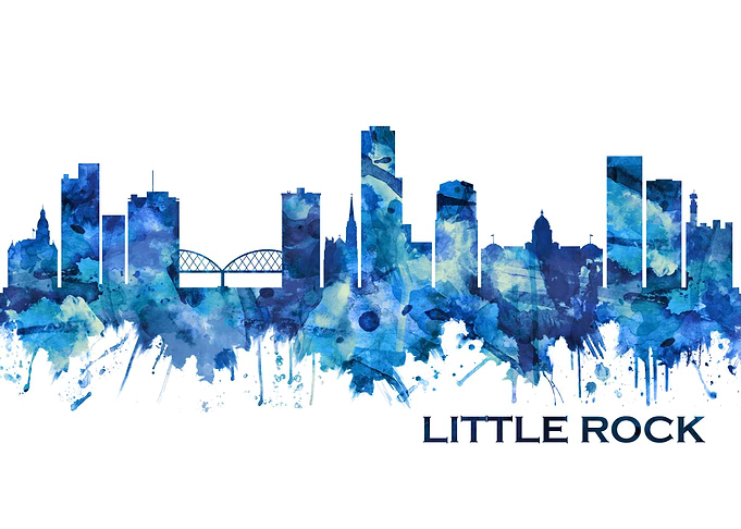 Little Rock Skyline Blue