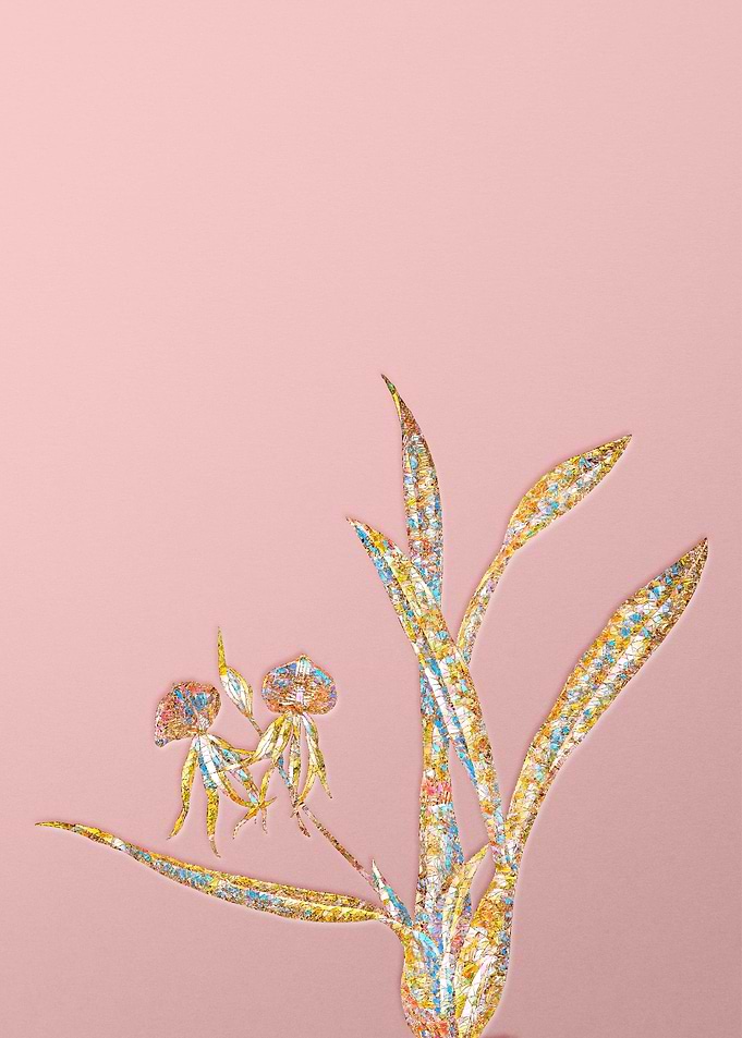 Pink Crystal Mosaic Flower