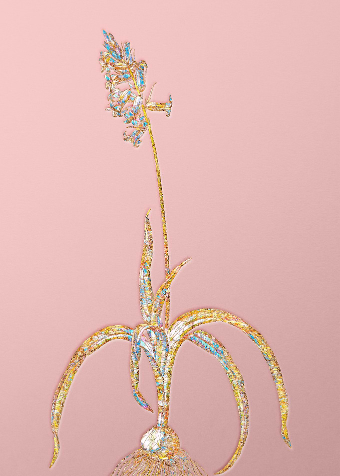 Pink Crystal Mosaic Flower