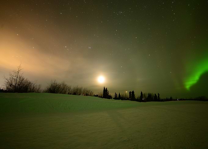 Moonlight Aurora Shadows