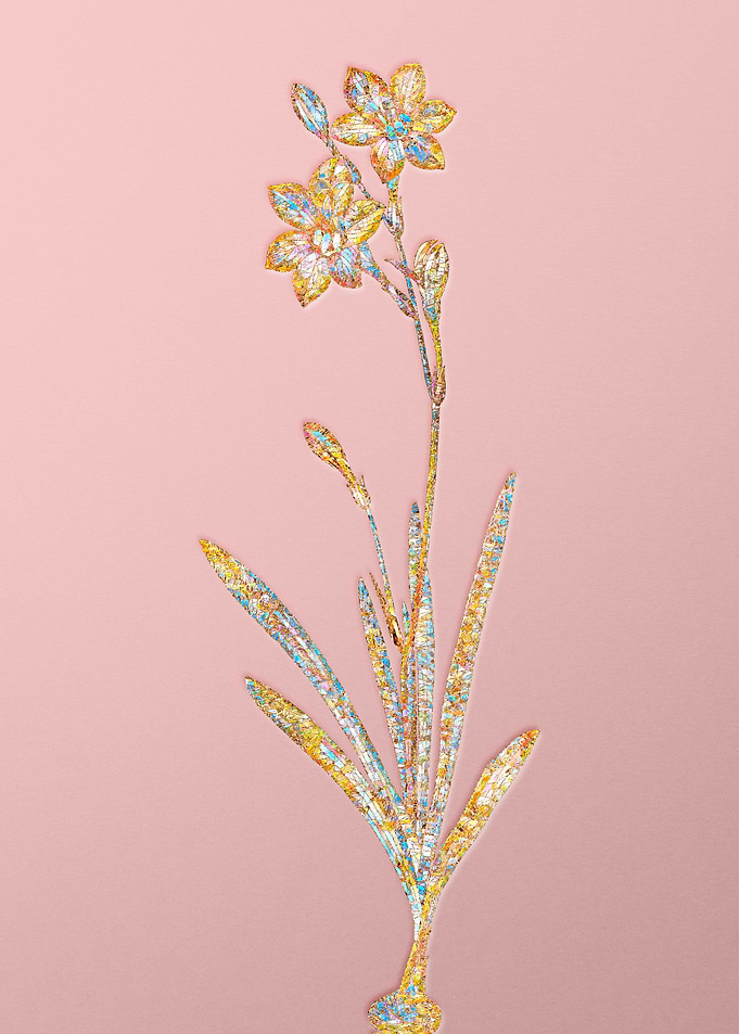 Pink Crystal Mosaic Flower