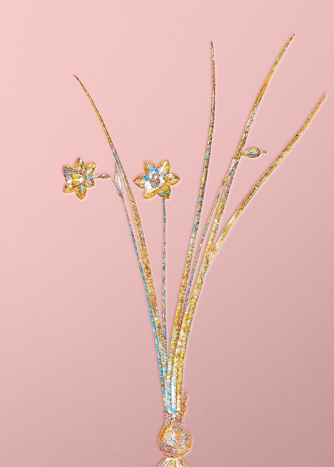 Pink Rainbow Mosaic Flower