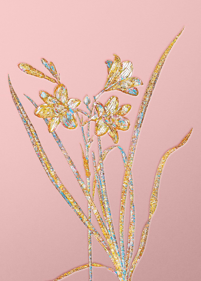 Pink Rainbow Mosaic Flower