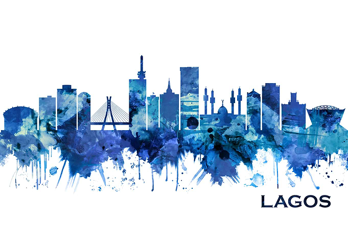 Lagos Nigeria Skyline Blue